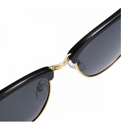 Sport Semi Rimless HD Polarized Sunglasses for Women Men Retro Sun Glasses UV400 Protection - A - CZ197AYA4UT $15.32
