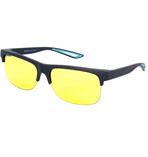 Sport Fit Over Polarized Night Vision Glasses Anti reflective Anti Glare UV-400 Wear Over Driving Glasses - Black-blue - C918...