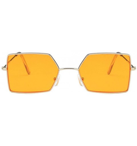 Rectangular 2019 New Punk Rectangular Sunglasses Unisex Gold Black Red Flat Top Square Sun Glasses NX - Orange - CG18L0NXCM4 ...