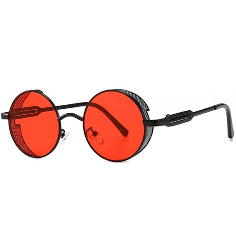 Round Fashion Sunglasses Womens Eyewear Designer - Red - CI198KOHIKE $17.42