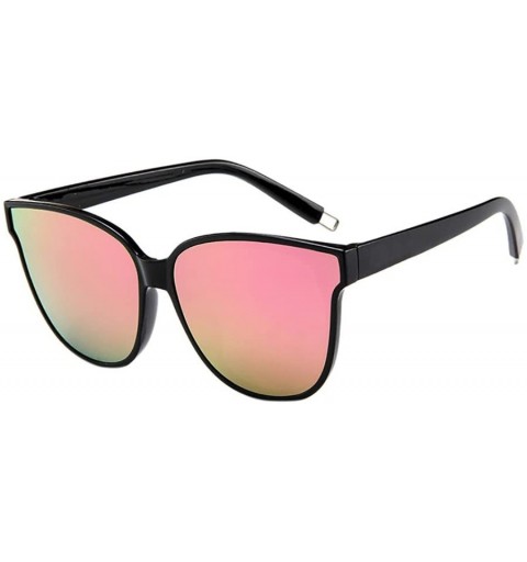 Aviator Frames Fashion Womens Ladies Designer Oversized Flat Top Cat Eye Mirrored Sunglasses(B) - B - CD195WITAOY $8.70