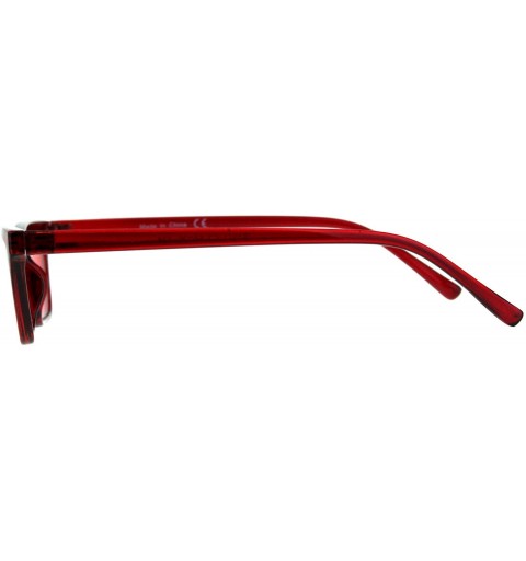 Rectangular Womens Skinny Sunglasses Flat Trapezoid Shape Retro Fashion Shades - Red - CV18CI6I2N9 $12.72