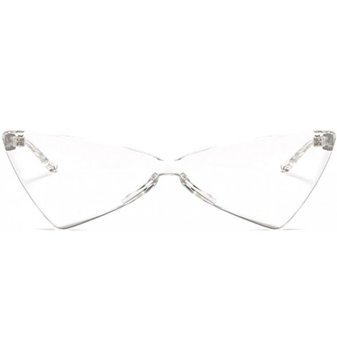 Cat Eye Butterfly Shaped Sunglasses Women Cat Eye Triangle Female Sun Glasses Retro Gift - Transparent - CX18LR3O9OI $11.32