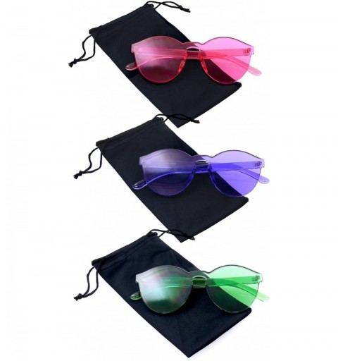 Rimless Bundle Of Sunglasses In A Bundles 3 Pairs Of Mens Womens Sun Glasses EE02 - C318NS7W3Y3 $27.08
