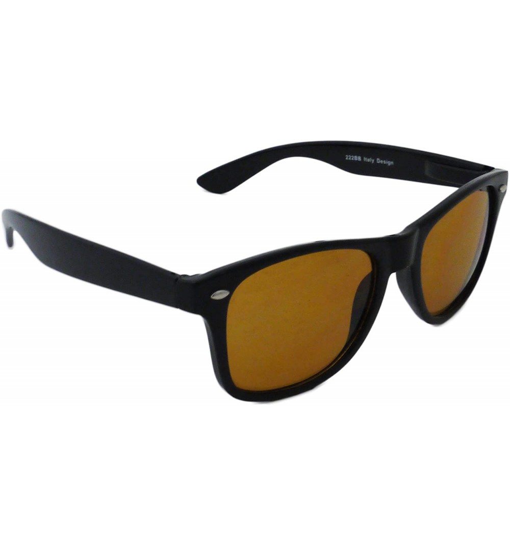 Sport Blue Blocking Driving Sunglasses Retro Style Mens Womens (Black/Blue-Blocking Lens - 55mm) - CN11L1SCBYP $8.33