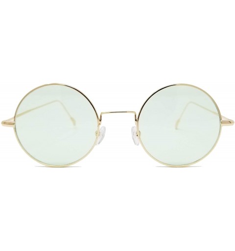 Round Retro Hippie Round Lennon style Color lens IL1014 - Gold/ Crystal Green - CF18L7U4LIT $11.46