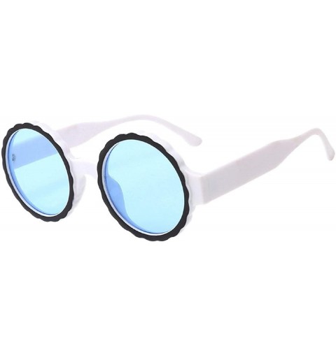 Round Round Sunglasses for Women Oversized Vintage Sun Glasses Top Fashion Novelty Shades - Blue - CN18U84SH84 $12.11