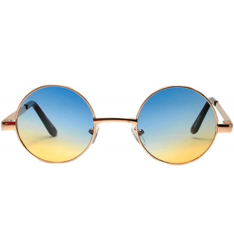 Round Set of 3 Pairs Round Retro Vintage Circle Sunglasses Colored Metal Frame Small model 43 mm - CG180R0X8KQ $12.03