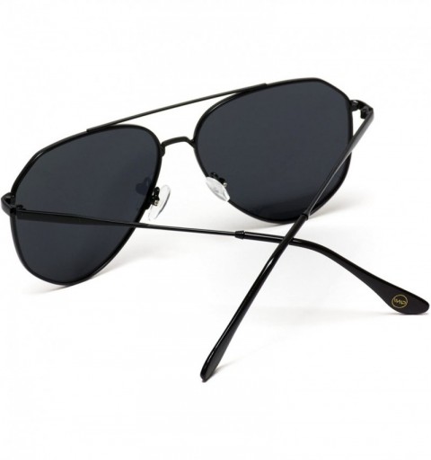 Aviator Polarized Premium Designer Inspired Medium Metal Frame Aviator Sunglasses - Modern Design - CV1214LVG7L $22.36