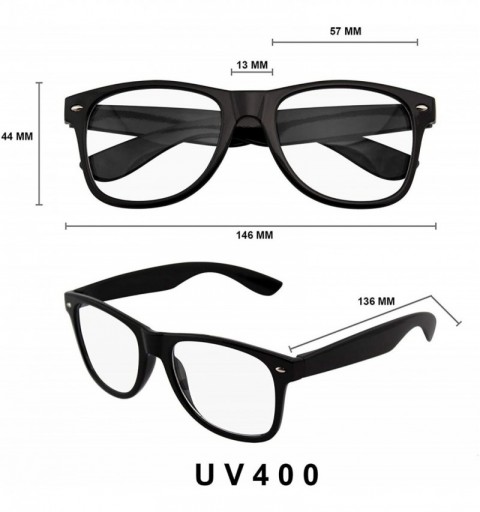 Oversized Nerd Black Horned Rim Glasses Glossy Clear Lens - CQ11GA1KT4V $9.39