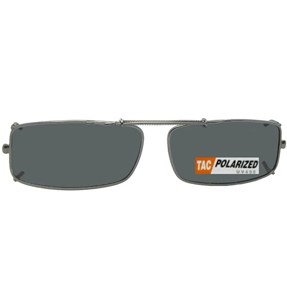 Rectangular Extra Skinny Rectangle Shape Polarized Clip on Sunglasses - Pewter Frame-polarized Gray Lens - CS180TXY6AI $14.64