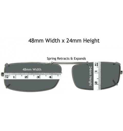 Rectangular Extra Skinny Rectangle Shape Polarized Clip on Sunglasses - Pewter Frame-polarized Gray Lens - CS180TXY6AI $14.64