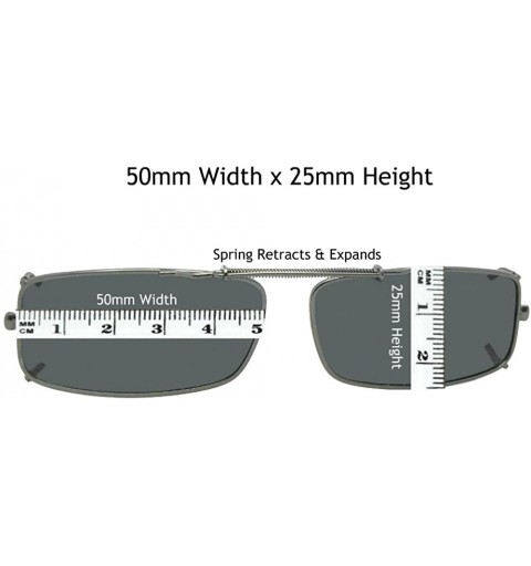 Rectangular Extra Skinny Rectangle Shape Polarized Clip on Sunglasses - Pewter Frame-polarized Gray Lens - CS180TXY6AI $14.64