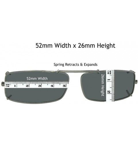 Rectangular Extra Skinny Rectangle Shape Polarized Clip on Sunglasses - Pewter Frame-polarized Gray Lens - CS180TXY6AI $14.64