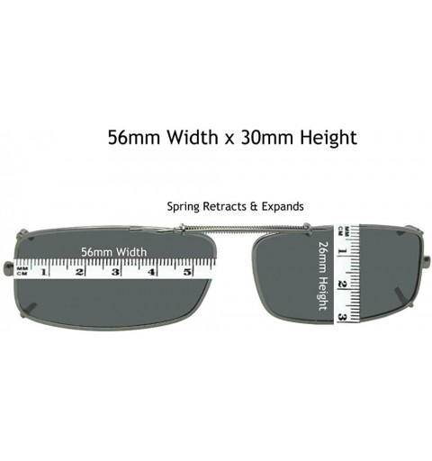 Rectangular Extra Skinny Rectangle Shape Polarized Clip on Sunglasses - Pewter Frame-polarized Gray Lens - CS180TXY6AI $14.64