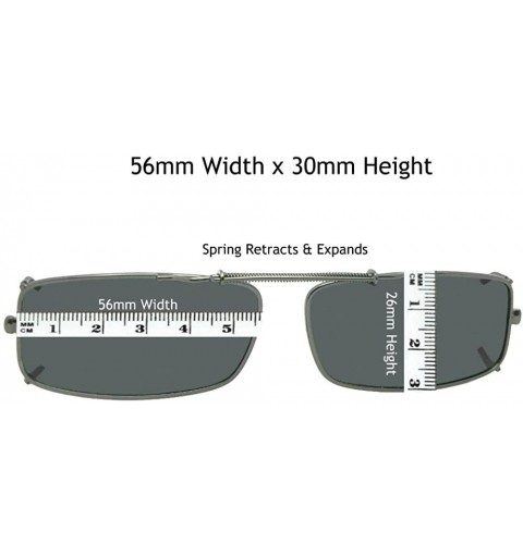 Rectangular Extra Skinny Rectangle Shape Polarized Clip on Sunglasses - Pewter Frame-polarized Gray Lens - CS180TXY6AI $14.64