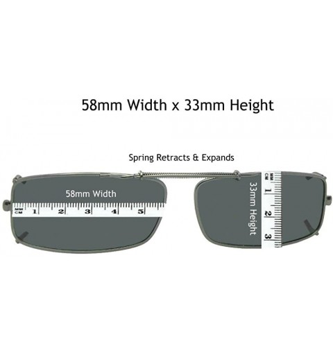 Rectangular Extra Skinny Rectangle Shape Polarized Clip on Sunglasses - Pewter Frame-polarized Gray Lens - CS180TXY6AI $14.64