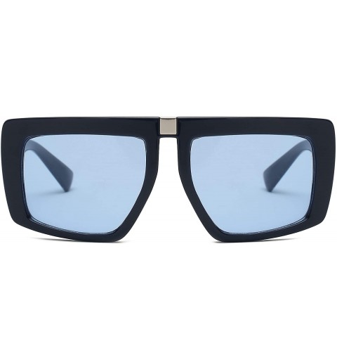 Square Women Retro Vintage Flat Lens Oversized Square Sunglasses - Blue - C518I56X4LA $9.66