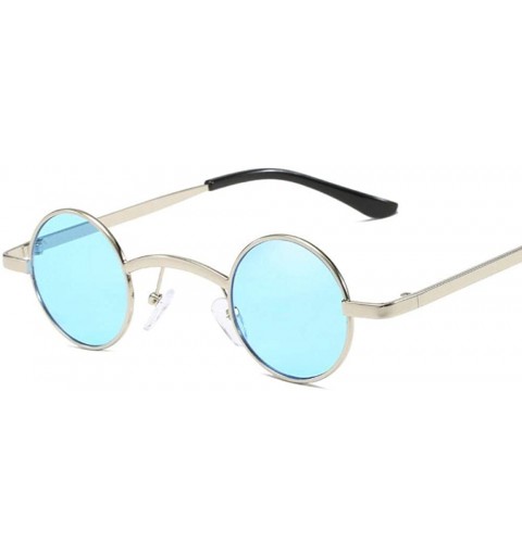 Oversized Sunglasses New Fashion Small Metal Round Frame Color Coating Mirror UV400 6 - 6 - CE18YZTU9WC $10.81