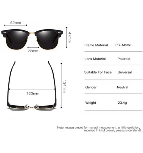 Sport Semi Rimless HD Polarized Sunglasses for Women Men Retro Sun Glasses UV400 Protection - A - CZ197AYA4UT $15.32