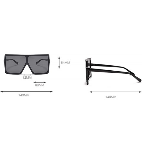Square Oversized Square Frame Sunglasses for Womens Flat Top Shades Sunglasses - Ieopard - C718L3WXZAZ $11.37