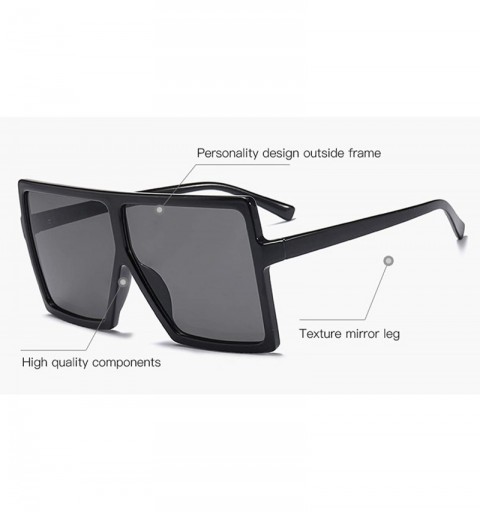Square Oversized Square Frame Sunglasses for Womens Flat Top Shades Sunglasses - Ieopard - C718L3WXZAZ $11.37