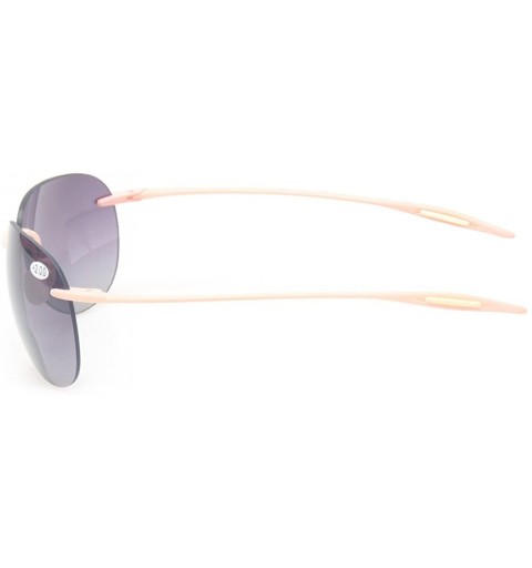 Shield Bifocal Reading Glasses Rimless Sunglasses Lightweight Outdoor Activity Readers - Beige Gradient Lens - CN183WU7DLK $1...
