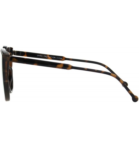 Round Womens Round Cateye Sunglasses Trendy Retro Fashion Shades Mirror Lens UV 400 - Tortoise (Gold Mirror) - C818I8U3TX0 $8.33