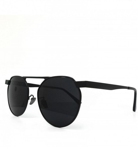 Oversized 97169 Premium Mirrored Flat Fashion Men Women Metal Sunglasses - Metal - C317AAQQ9LZ $20.80