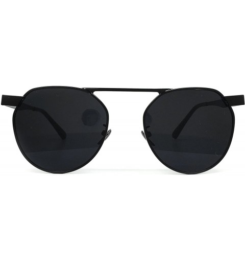 Oversized 97169 Premium Mirrored Flat Fashion Men Women Metal Sunglasses - Metal - C317AAQQ9LZ $20.80