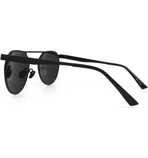 Oversized 97169 Premium Mirrored Flat Fashion Men Women Metal Sunglasses - Metal - C317AAQQ9LZ $20.80
