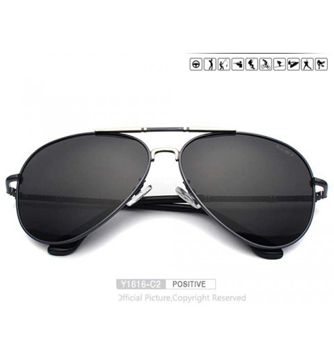 Aviator Unisex Polarized Sunglasses Men Women Oversized Sun Glasses Y1616 C1 BOX - Y1616 C2 Box - CW18XDURK8M $19.13