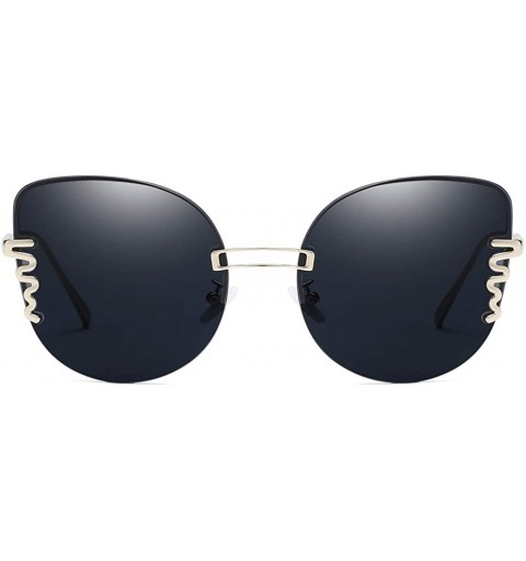 Round Unisex Sunglasses Retro Black Drive Holiday Round Non-Polarized UV400 - Black - C218R0R8KIL $12.73