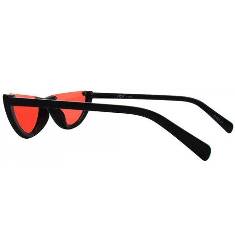 Cat Eye Half Frame Cat Eye Sunglasses P2456 - Black Red - CB18QHXX50A $7.63