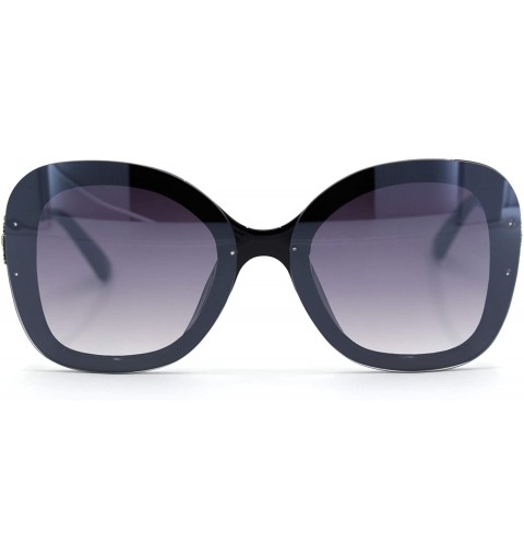 Butterfly Womens Pearl Brooch Jewel Exposed Lens Fashion Sunglasses - Black Smoke - C618UCKIHN4 $14.93