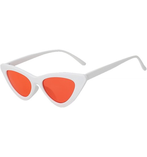 Cat Eye Cruisers Sunglasses Womens Transparent Designer - White + Sea Red - CD18CSW06I2 $18.41