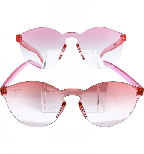 Oval Rainbow-Fit Unisex 2PACK Adult & Kid MATCHING UV-protection FASHION Sunglasses - Pink - CB199U0CH8U $43.05