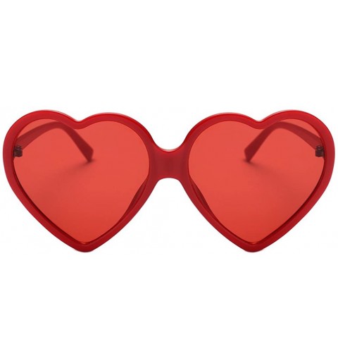 Oversized Heart Sunglasses Large Oversized Sun Glasses Thin Frame Cute Eyewear UV400 for Women by 2DXuixsh - Red - CD18SG7DTT...