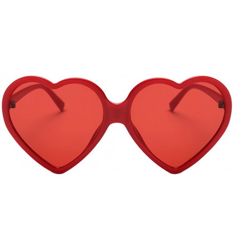 Oversized Heart Sunglasses Large Oversized Sun Glasses Thin Frame Cute Eyewear UV400 for Women by 2DXuixsh - Red - CD18SG7DTT...