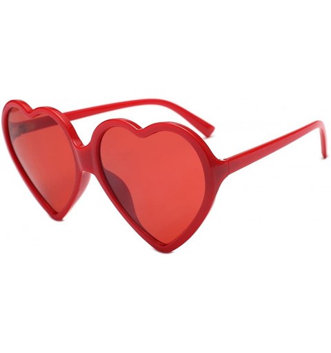 Oversized Heart Sunglasses Large Oversized Sun Glasses Thin Frame Cute Eyewear UV400 for Women by 2DXuixsh - Red - CD18SG7DTT...