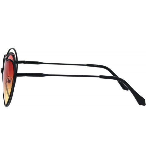 Oversized Heart Shape Sunglasses Oversized Double Metal Frame Gradient Color Lens - Black (Orange Yellow) - C818SD9QALQ $9.06