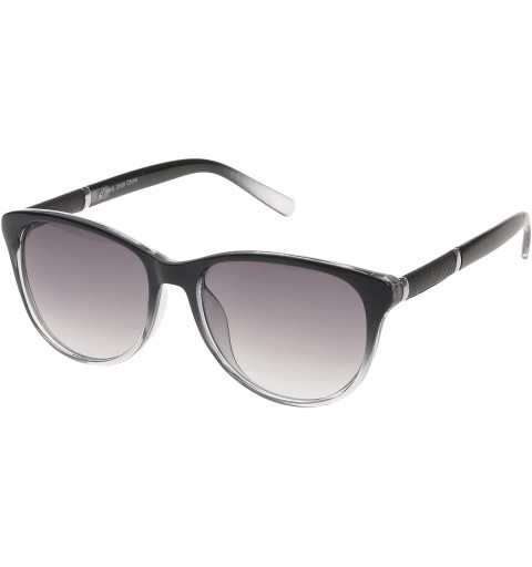 Shield 'Nicola' Oval Fashion Sunglasses - Black-clear - CF11ORPVGJP $11.03