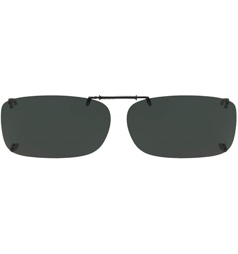 Rectangular Haven-A REC Polarized Rectangular Clip On Sunglasses - Gray - 54 mm - C6196GRQSEO $51.96