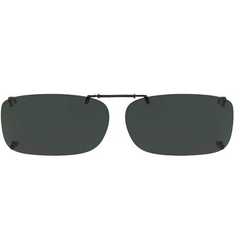 Rectangular Haven-A REC Polarized Rectangular Clip On Sunglasses - Gray - 54 mm - C6196GRQSEO $21.60