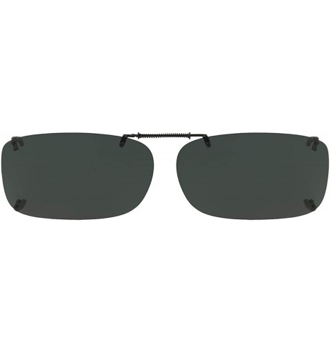 Rectangular Haven-A REC Polarized Rectangular Clip On Sunglasses - Gray - 54 mm - C6196GRQSEO $21.60