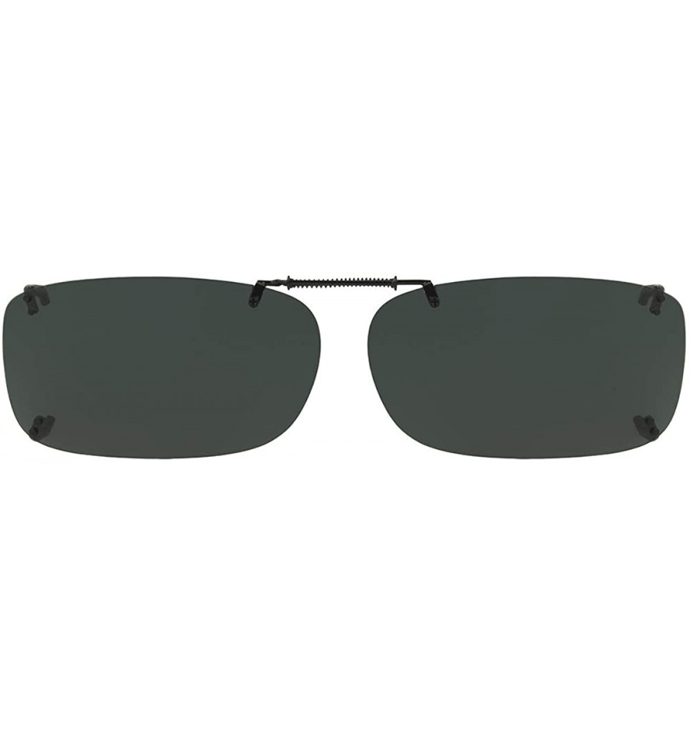 Rectangular Haven-A REC Polarized Rectangular Clip On Sunglasses - Gray - 54 mm - C6196GRQSEO $21.60