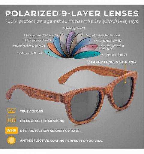 Wayfarer Wood Sunglasses Polarized for Men and Women - Bamboo Wooden Sunglasses Sunnies - Fishing Driving Golf - C318WAC87ZQ ...