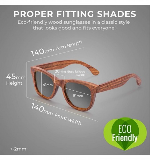 Wayfarer Wood Sunglasses Polarized for Men and Women - Bamboo Wooden Sunglasses Sunnies - Fishing Driving Golf - C318WAC87ZQ ...