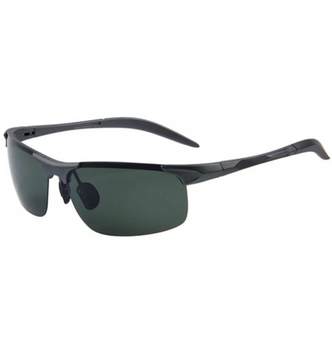 Semi-rimless Men's UV400 Polarized Driving Sunglasses Ultra Lightweight Sun Glasses - Grey Green - CG17YWCZIQ2 $12.00