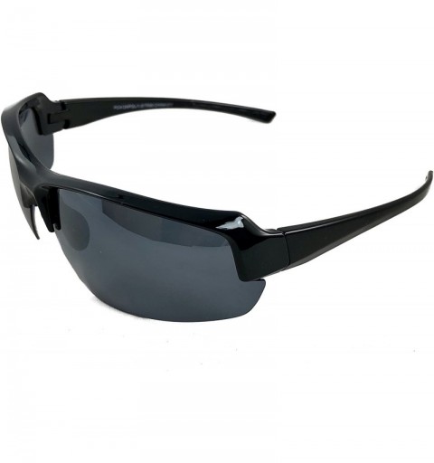 Rimless TR90 Lightweight Polarized Sunglasses - Outdoor - Sports - Cycling for Men and Women - Polished Black - C618EXI24WS $...